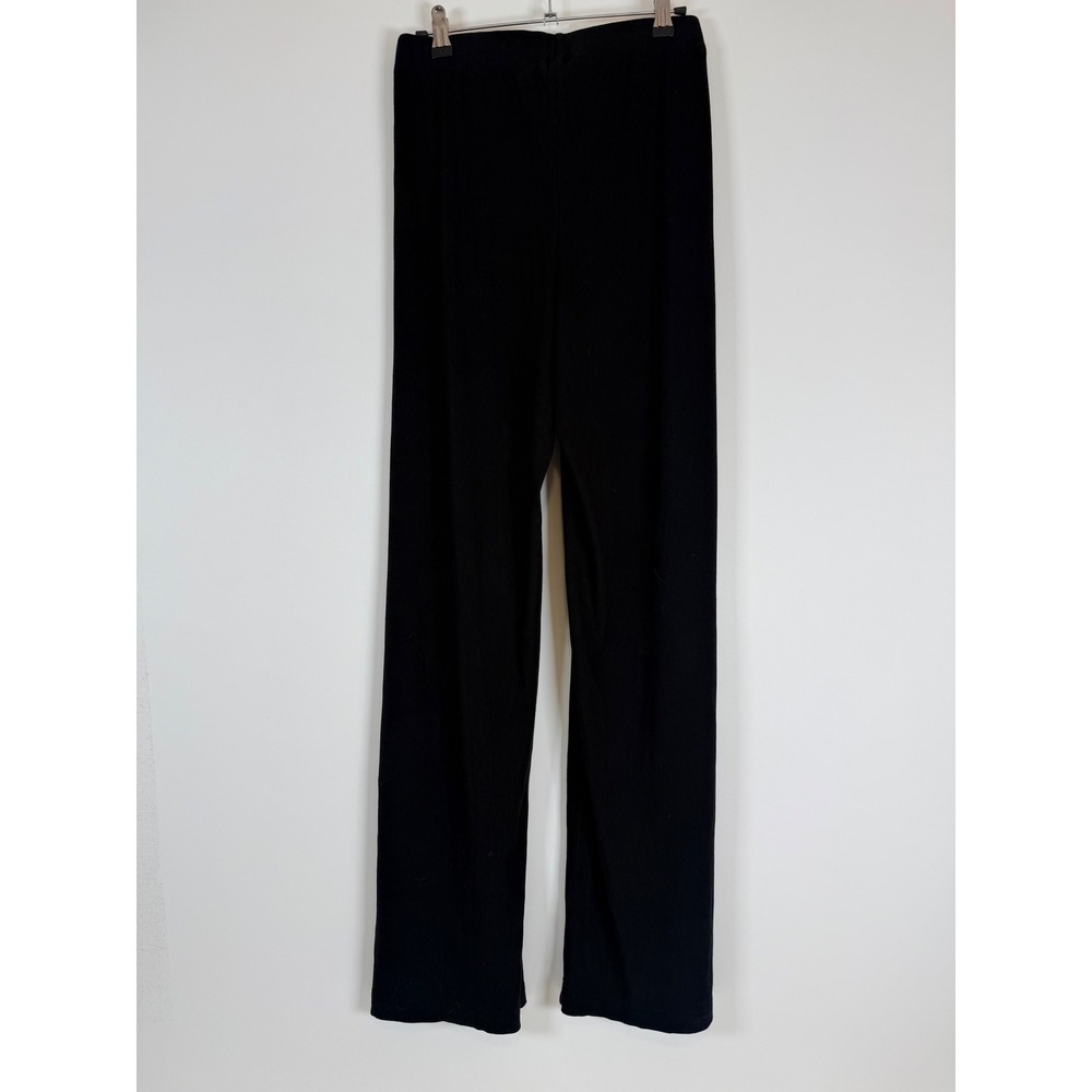 Skims Sleep Pants Women's Small Soft Lounge Ribbed Wide Leg Drawstring Black New - Picture 4 of 11